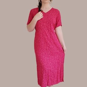 Vintage Y2K Micro Floral Midi Dress Tie Back Cottagecore Dress Sz s